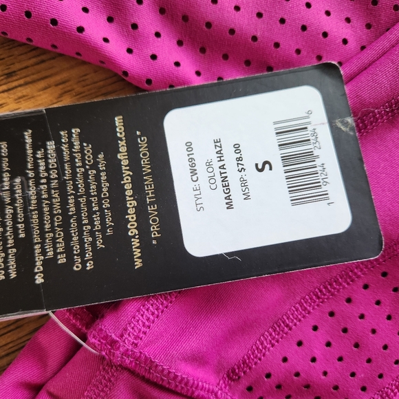 Magenta NWT Athletic Workout Gear 90 Degrees by Reflex - Picture 4 of 10